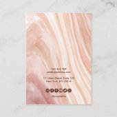 書道埃っぽいピンクの大理石イヤリングディスプレイカード 名刺 (裏面)