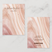 書道埃っぽいピンクの大理石イヤリングディスプレイカード 名刺 (正面/裏面)