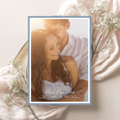 書道埃っぽい青い枠のクラシック写真 セーブザデート