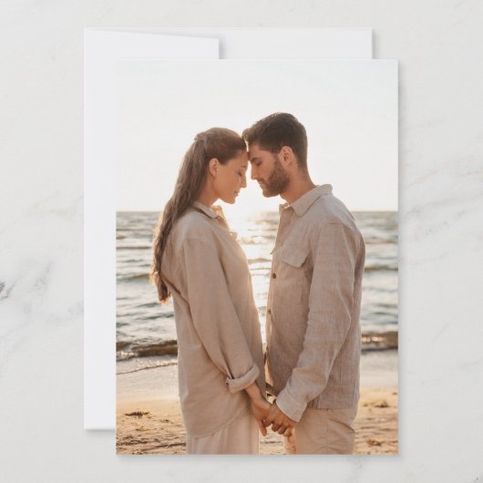 書道埃っぽい青い枠のクラシック写真 セーブザデート (裏面)