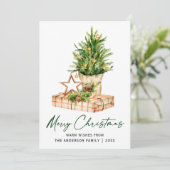 書道墨書水彩松緑 シーズンカード (スタンド正面)