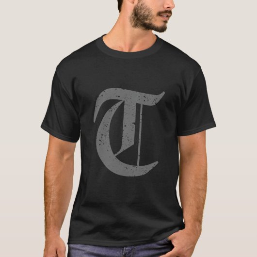 書道大文字T グランジ Tシャツ (正面)