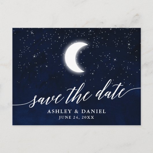 書道天月の星が日付を保存 ポストカード (正面)