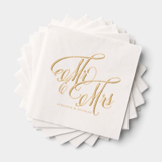 書道夫妻素朴結婚の 箔ナプキン (インサイチュ (積み重ね))
