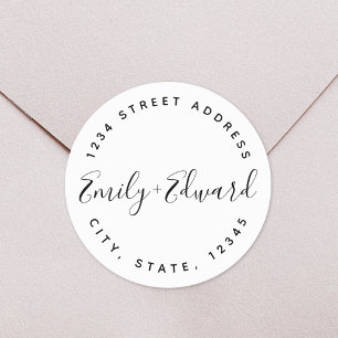 書道夫婦名結婚円住所 ラウンドシール