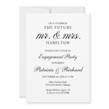 書道婚約パーティ招待状