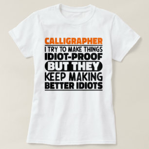 書道家ものづくりに努めるおもしろい諺 Tシャツ