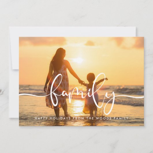 書道家モダン写真クリスマス シーズンカード (正面)