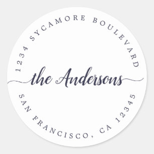 書道家名差出人住所 ラウンドシール