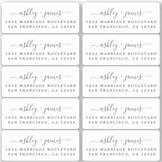 書道差出人住所ラベル2 x 0.8インチ10x シール (正面)