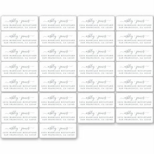 書道差出人住所ラベル2 x 0.8インチ30x シール (正面)
