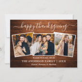 書道幸せな感謝祭の木3写真 シーズンカード (正面)