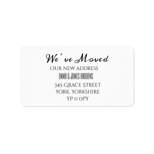 書道引っ越しました新しい住所の更新ラベル ラベル (正面)