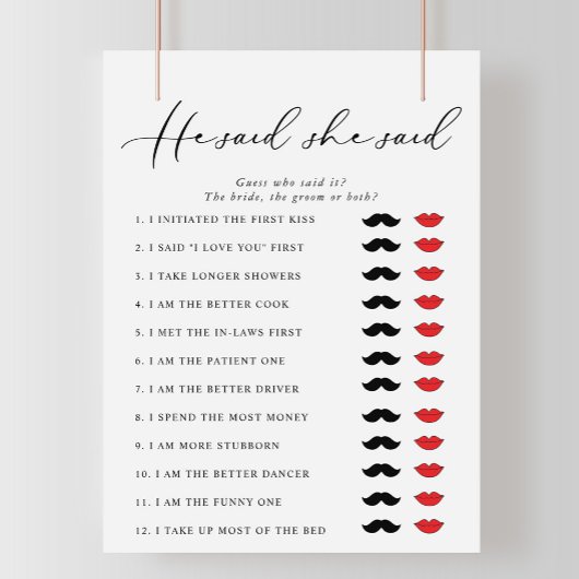 書道彼は彼女はブライダルシャワーゲームを言った