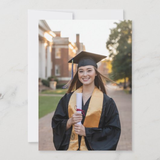 書道彼女はそれをミニマルな卒業写真を行った 招待状 (裏面)