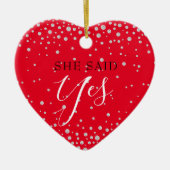 書道彼女はYesダイヤモンド婚約 セラミックオーナメント (正面)