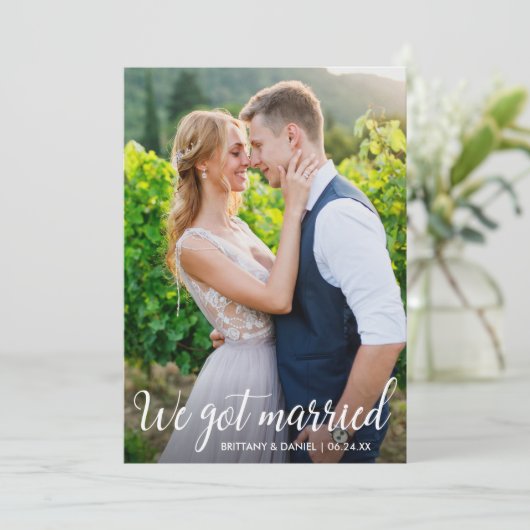 書道得の結婚した写真結婚カード サンキューカード (スタンド正面)