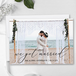 書道得写真結婚したの結婚カード サンキューカード