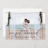 書道得写真結婚したの結婚カード サンキューカード (正面/裏面)