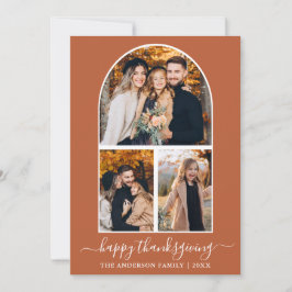 書道感謝祭3フォトアーチテラコッタ シーズンカード