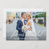 書道感謝QRコード2写真結婚s サンキューカード (正面)