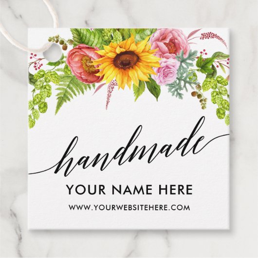 書道手作りひまわりフローラ手作 フェイバータグ (正面)