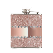 書道手書きダイヤモンドバラ金ゴールドグリッター フラスク (裏面)