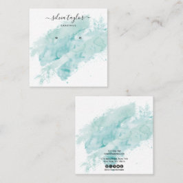 書道抽象芸術イヤリング表示ロゴ事業 スクエア名刺