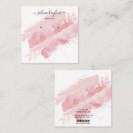 書道抽象芸術イヤリング表示ロゴ事業 スクエア名刺