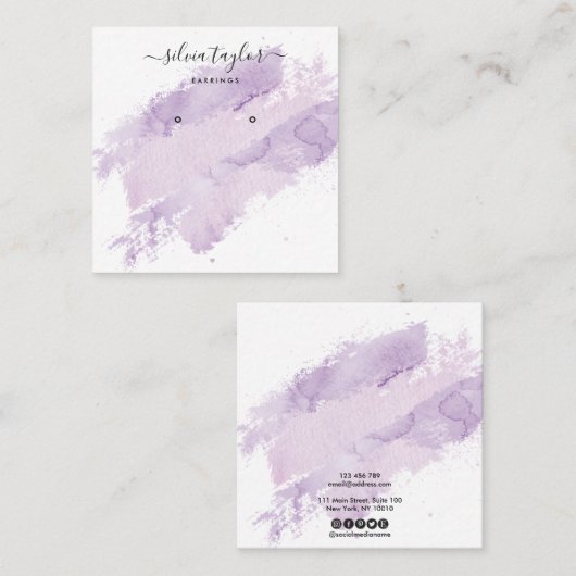 書道抽象芸術イヤリング表示ロゴ事業 スクエア名刺 (正面/裏面)