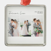 書道数々の写真結婚の メタルオーナメント (正面)