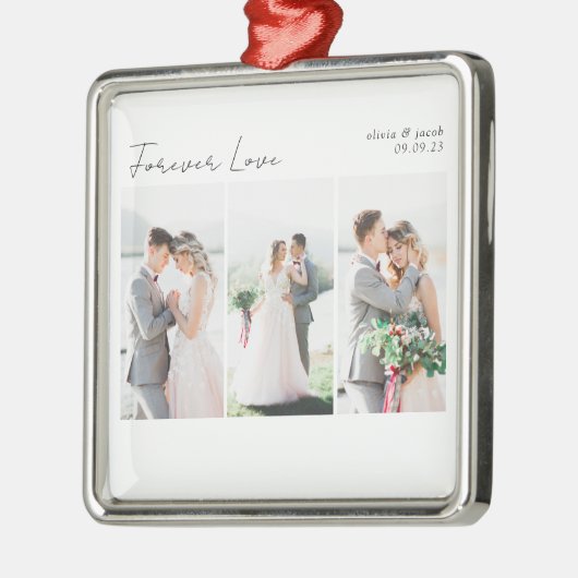 書道数々の写真結婚の メタルオーナメント (左)