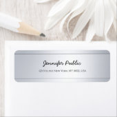 書道文字シルバーエレガント差出人住所 ラベル (インサイチュ)
