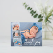 書道新生児4 Photo Collage Thank You ポストカード (スタンド正面)