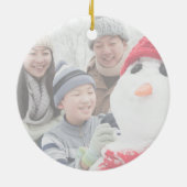 書道暗お洒落色写真メリークリスマス セラミックオーナメント (裏面)