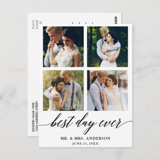 書道最高のの日結婚の写真ありがとう ポストカード (正面/裏面)