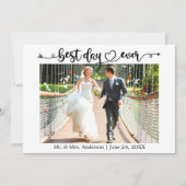 書道最高のハートデイエバー結婚写真 サンキューカード (正面)