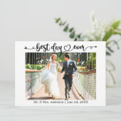 書道最高のハートデイエバー結婚写真 サンキューカード (スタンド正面)