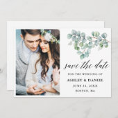 書道植物ユーカリ葉 セーブザデート (正面/裏面)