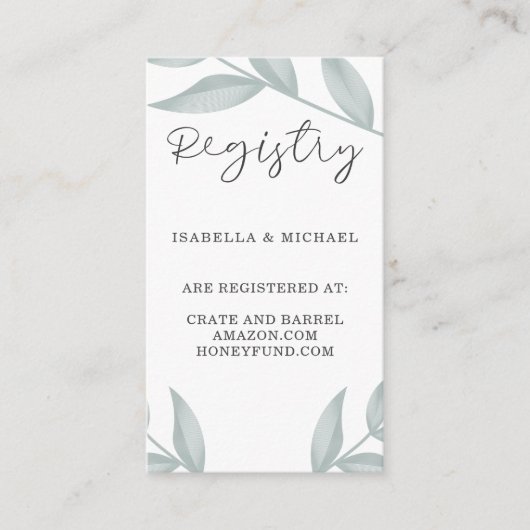 書道植物生結婚物登録簿 エンクロージャーカード (正面)