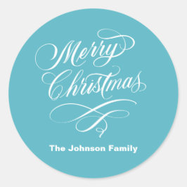 書道楽しいクリスマス ラウンドシール