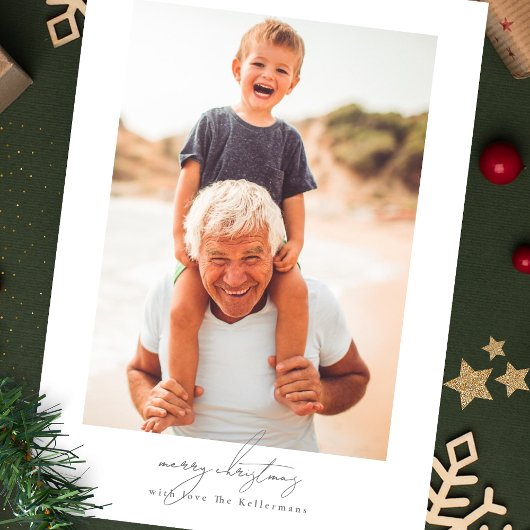 書道楽しいクリスマス |家族の写真のコラージュ シーズンカード