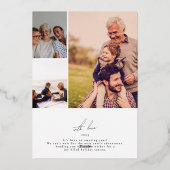 書道楽しいクリスマス | 家族数々の写真 箔シーズンカード (裏面)