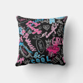 書道標語で女の子のパターン,ハート, wo クッション (裏面)