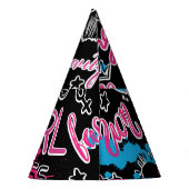 書道標語で女の子のパターン,ハート, wo パーティーハット (裏面)