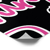 書道標語で女の子のパターン，ハート, wo ポスター (角)