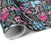 書道標語で女の子のパターン，ハート, wo ラッピングペーパー (ロールコーナー)