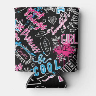 書道標語で女の子のパターン，ハート, wo 缶クーラー