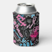 書道標語で女の子のパターン，ハート, wo 缶クーラー (缶裏面)