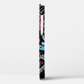 書道標語で女の子のパターン，ハート, wo Case-Mate iPhoneケース (裏面 / 左)